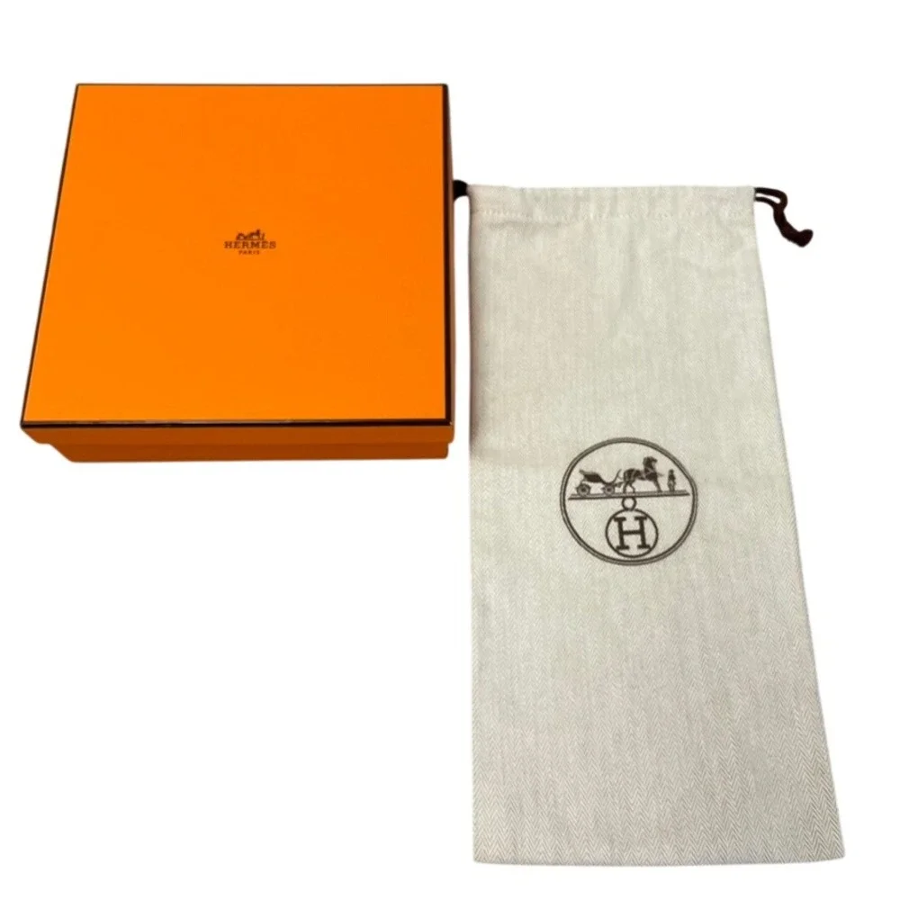 Hermes Box and Dust Bag Set Orange Canvas Logo Packaging Accessory 7.5x7.5x2